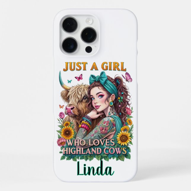 Coque iPhone Vache Highland personnalisée  (Verso)