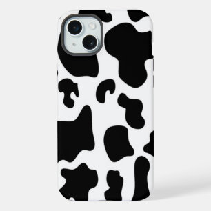 Coque iPhone 15 Plus Vache noire et blanche
