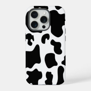 Coque iPhone 15 Pro Vache noire et blanche