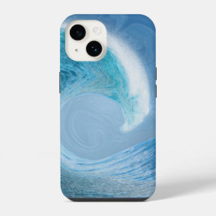 Coque Pour iPhone 14 Vague Bleu Artistique