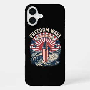 Coque iPhone 16 Plus Vague de liberté 4 juillet