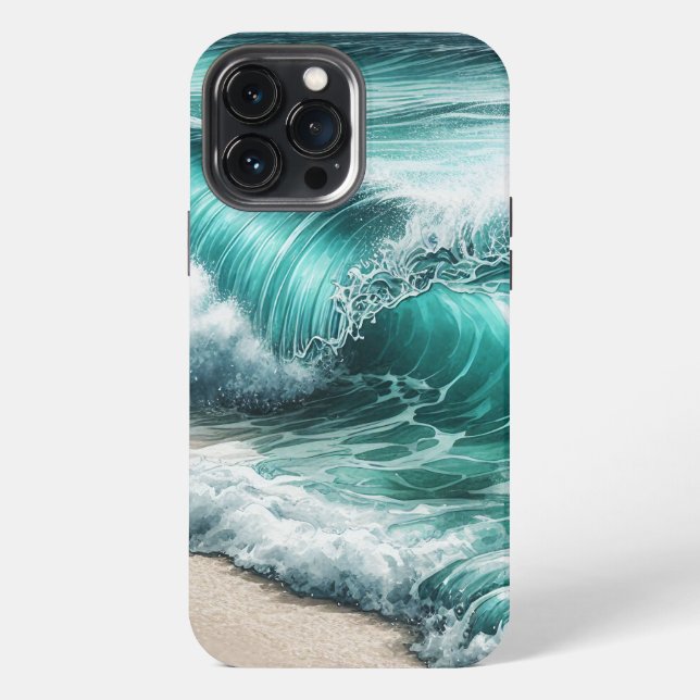 Coque iPhone Vague d'océan turquoise (Verso)