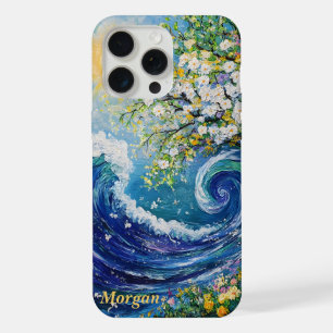 Coque iPhone 15 Pro Max Vague océanique fantaisiste Peinture impressionn