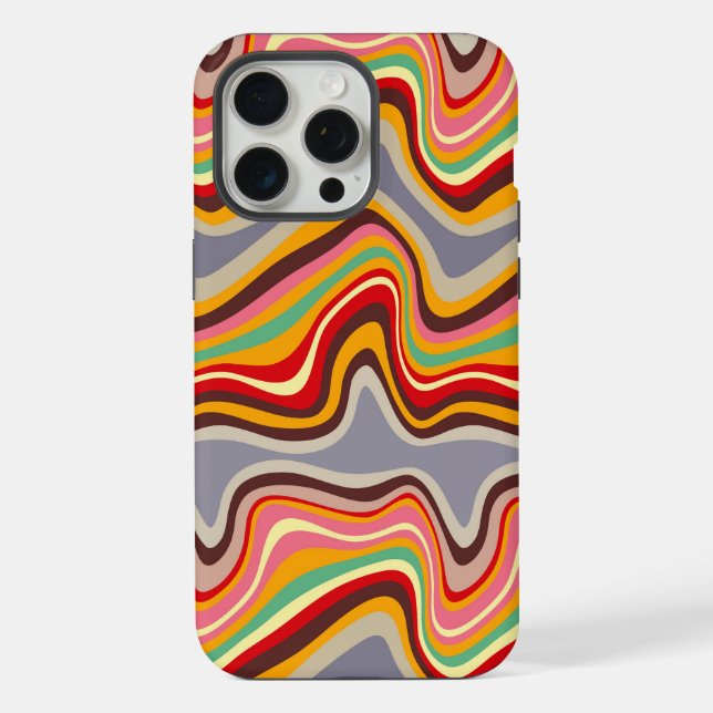 Coque iPhone vague rétro disco (Verso)