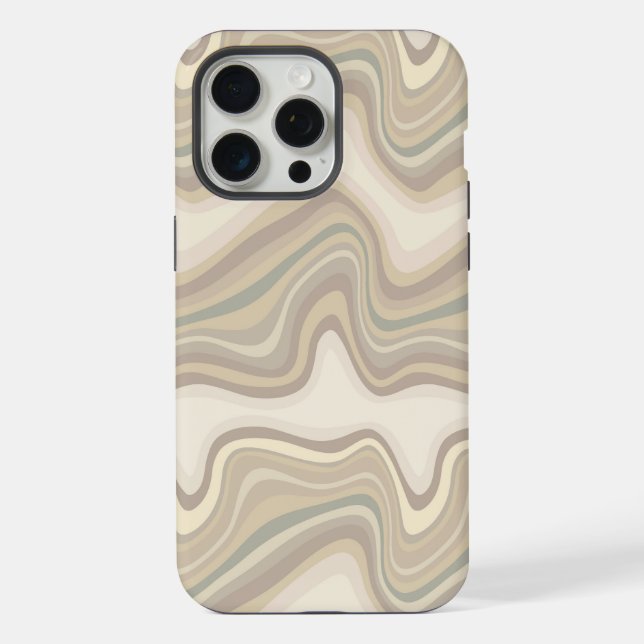 Coque iPhone vague rétro neutre (Verso)