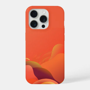 Coque iPhone 15 Pro Vagues Abstraites Dégradé Orange Corail Chaud