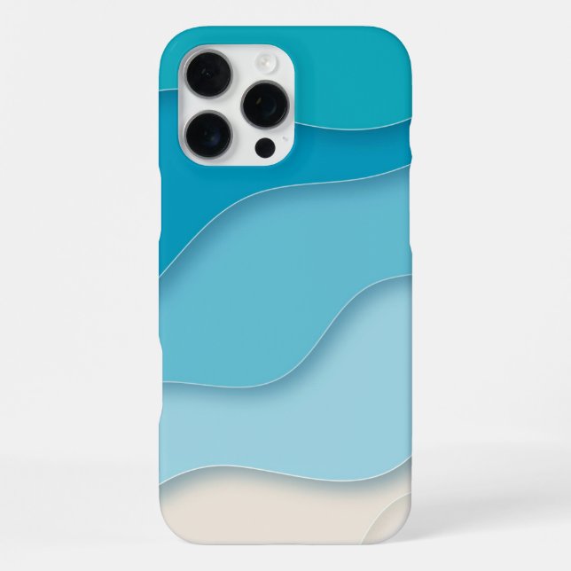 Coque iPhone Vagues bleu 3D (Verso)