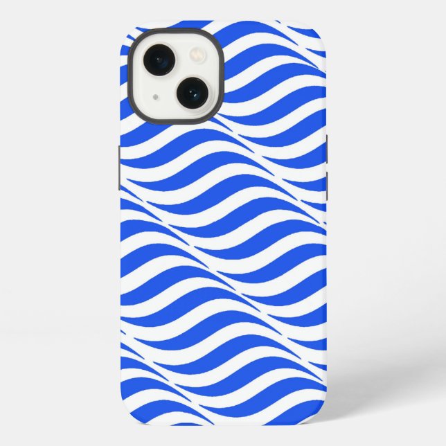Coque iPhone Vagues Bleues (Verso)