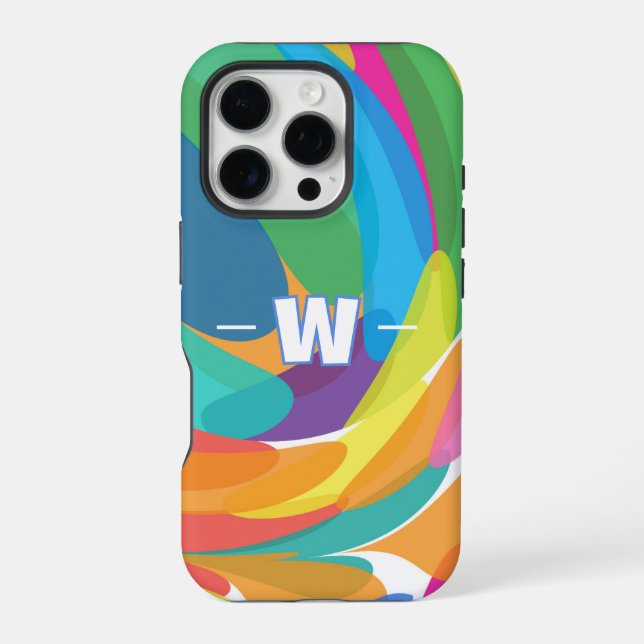 Coque iPhone Vagues de couleurs qui s'écrasent (Verso)