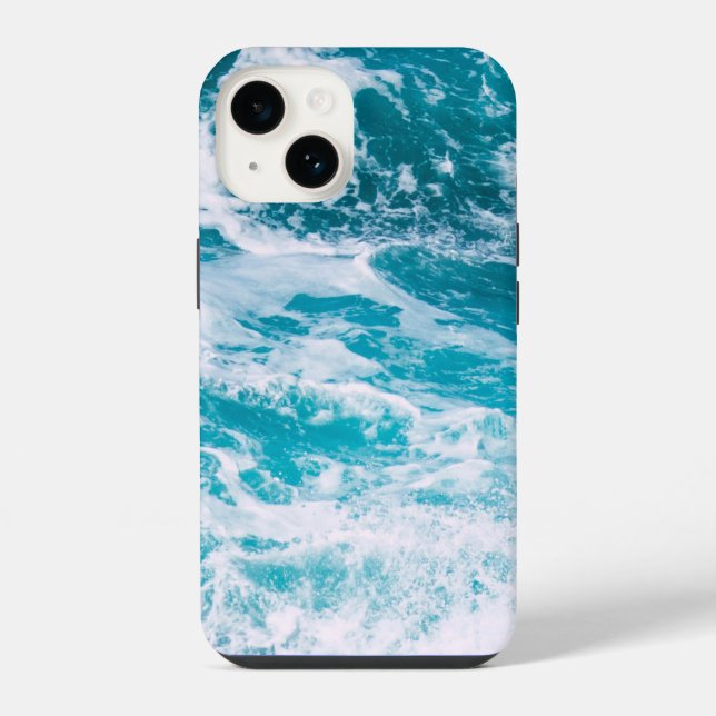 Coque iPhone Vagues de l'océan bleu  (Verso)