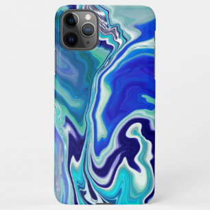 Coque iPhone 11Pro Max Vagues de marbre bleu et Turquoise