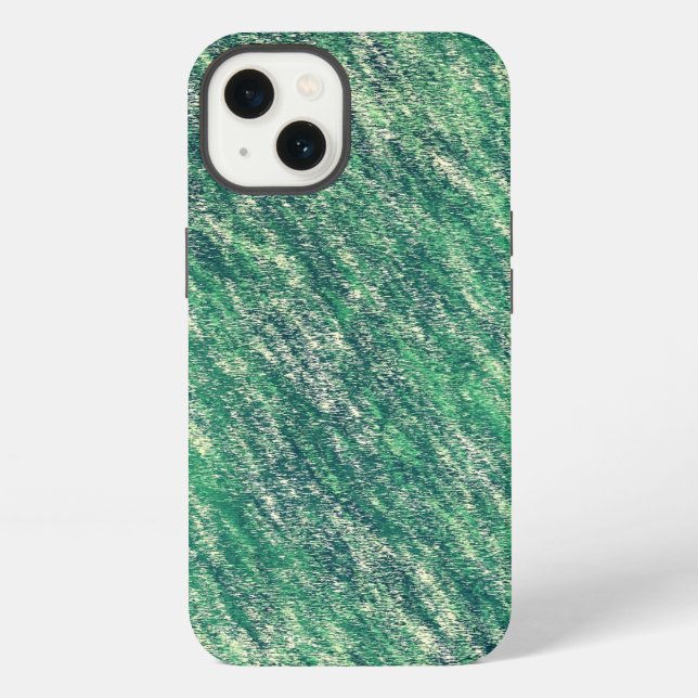 Coque iPhone Vagues de vert (Verso)