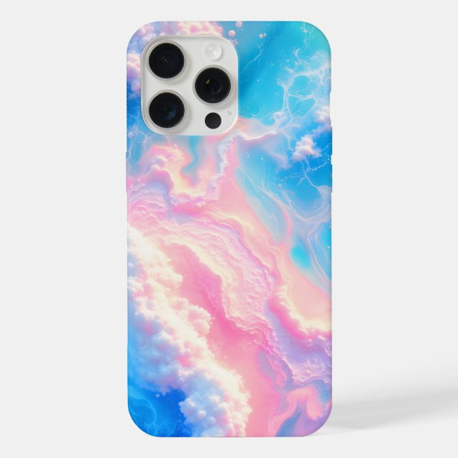 Coque iPhone Vagues d'océan bleu rose été mer plage turquoise  (Verso)