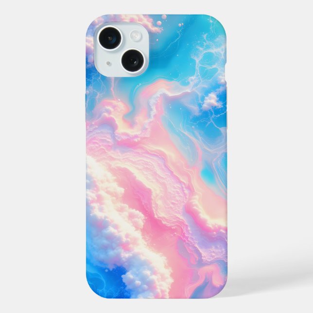 Coque iPhone Vagues d'océan bleu rose été mer plage turquoise  (Verso)