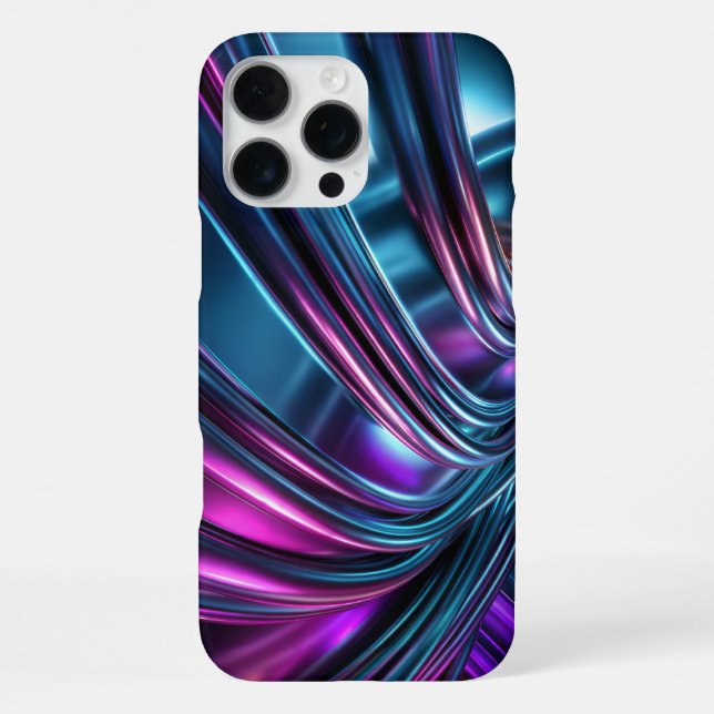 Coque iPhone Vagues Métalliques Fluides (Verso)