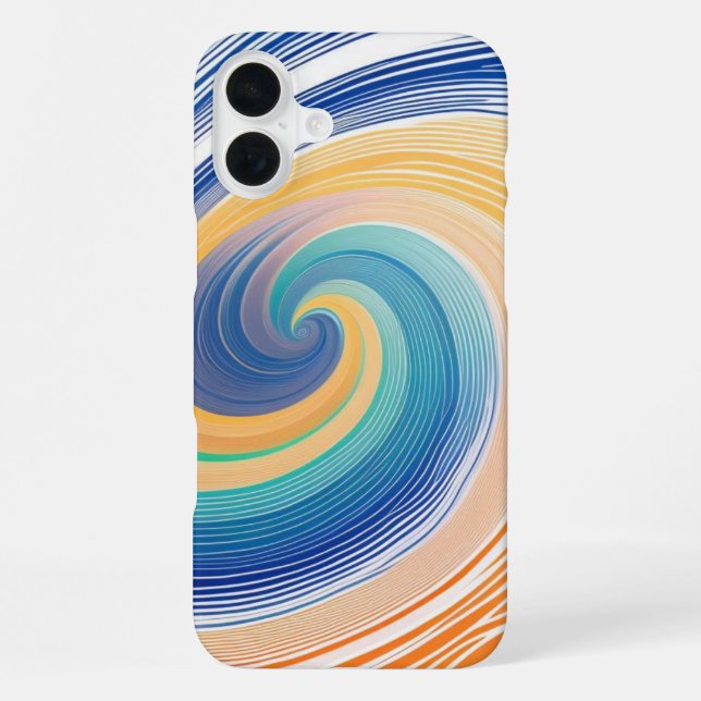 Coque iPhone Vagues rayées colorées (Verso)