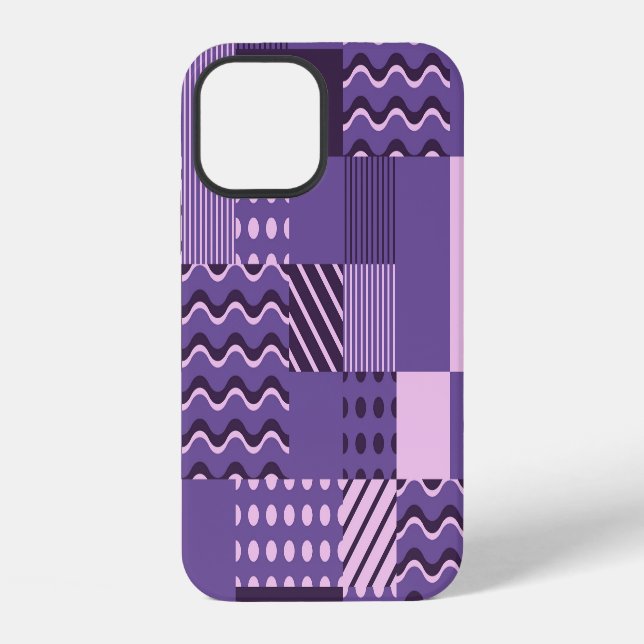 Coque iPhone Vagues Rayures Points : Moderne sans couture. (Verso)