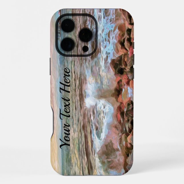 Coque iPhone Vagues rocheuses 0742 (Verso)