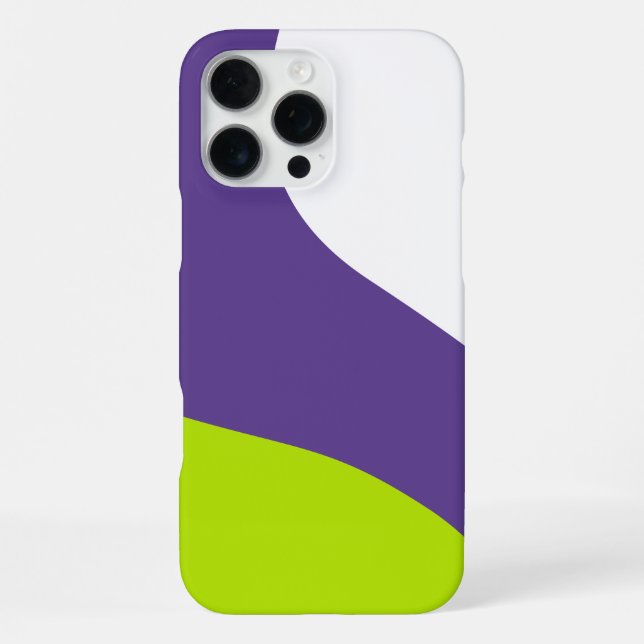 Coque iPhone Vagues simples en vert citron vert et violet (Verso)
