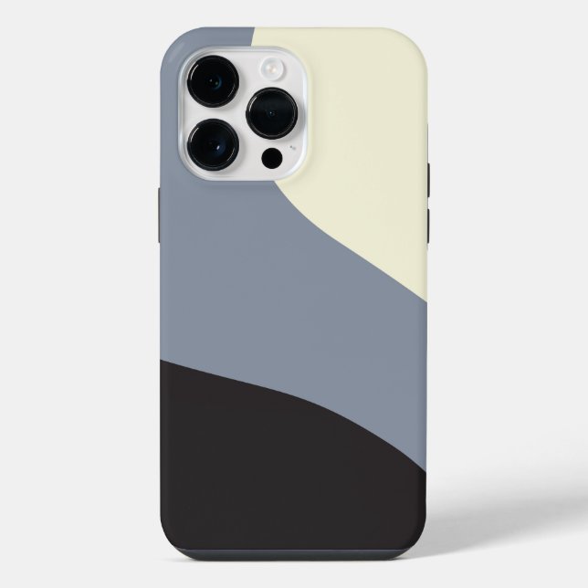 Coque iPhone Vagues simples - Noir, Gris et Crème (Verso)