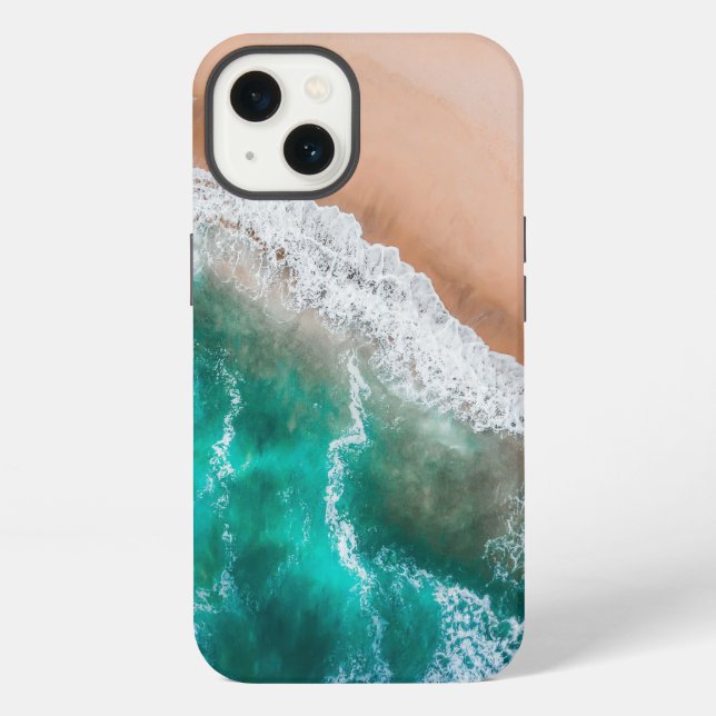 Coque iPhone Vagues sur la plage de sable (Verso)