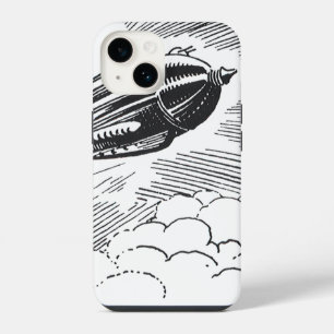 Coque Pour iPhone 14 Vaisseau spatial de science-fiction vintage dans l