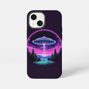 Etui iPhone 13 Mini Vaisseau Spatial Extraterrestre Rétro Futuriste