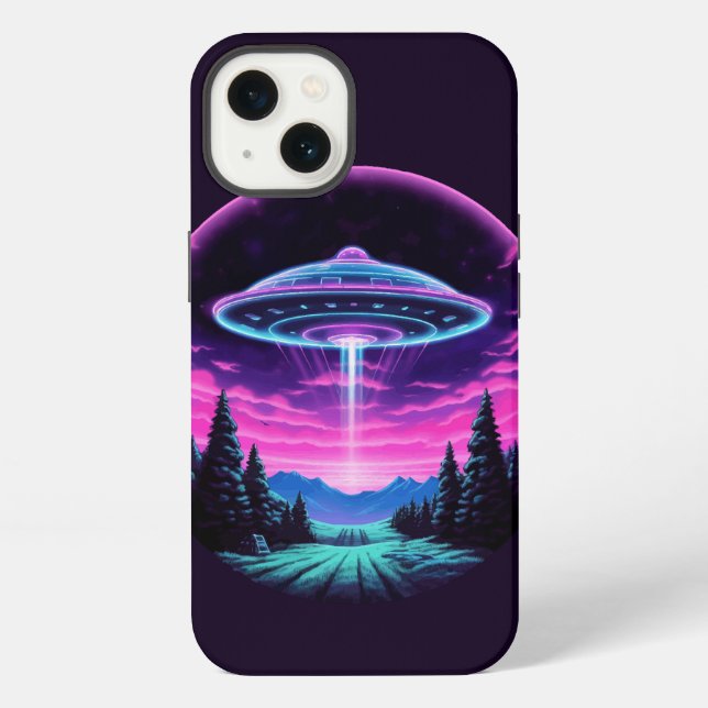 Coque iPhone Vaisseau Spatial Extraterrestre Rétro Futuriste (Verso)