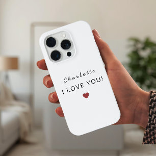 Coque iPhone 15 Pro Valentine Personnalisé Moderne – Je T'Aime