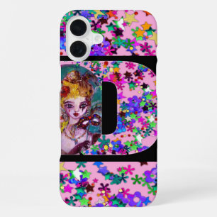 COQUE iPhone 16 PLUS VALENTINE VENETIAN MASQUERADE MONOGRAMME LETTRE D
