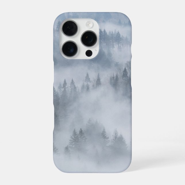 Coque iPhone Vallée de forêt brumeuse (Verso)
