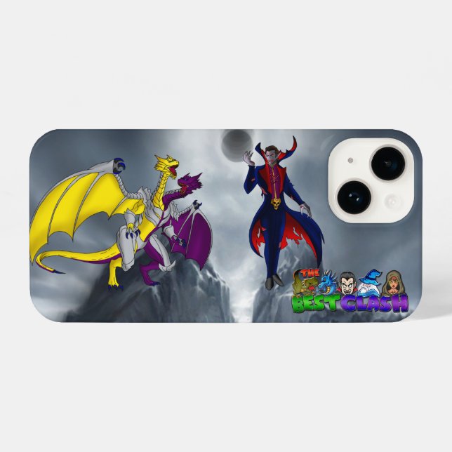Coque iPhone Vampire Combattre Deux Dragon En Tête Le Meilleur  (Verso Horizontal)
