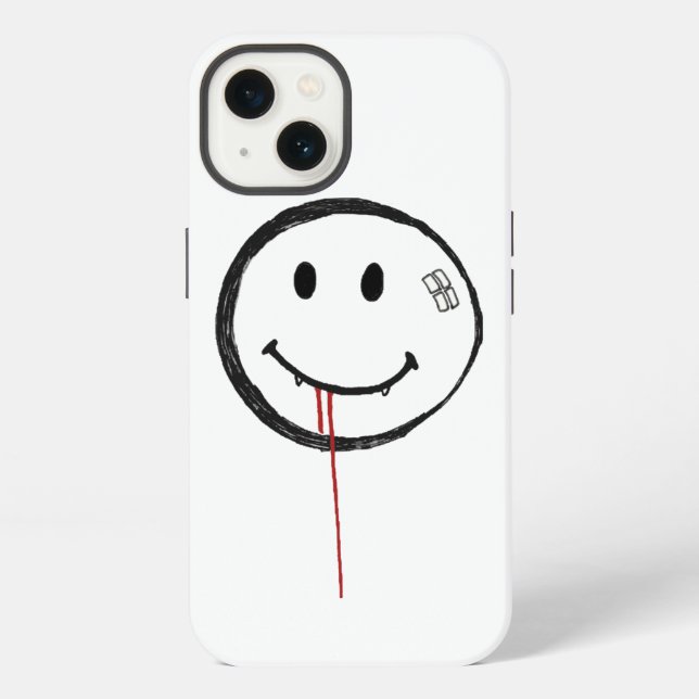 Coque iPhone Vampire Sanglant Souriant (Verso)