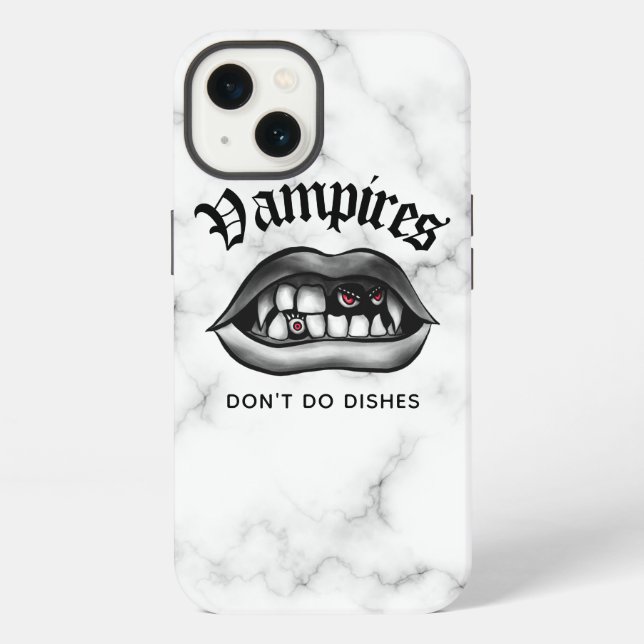 Coque iPhone Vampires Ne Font Pas La Vaisselle Drôle Goth (Verso)
