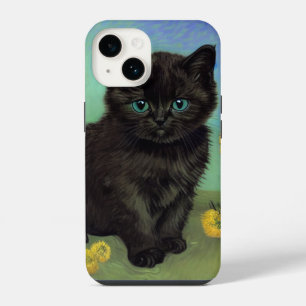 Coque Pour iPhone 14 Van Gogh Chat noir Fleurs jaunes