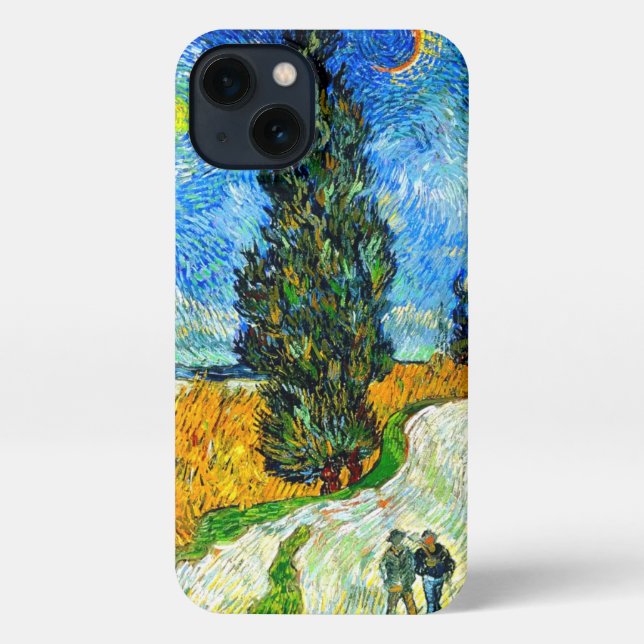 Coque iPhone Van Gogh Road avec Cypress et Star (Verso)