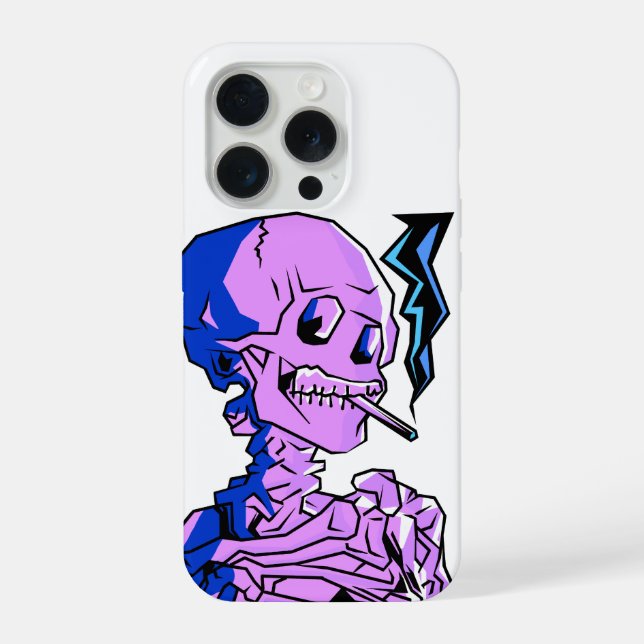 Coque iPhone Van Gogh, squelette avec une cigarette allumée (Verso)
