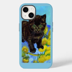 Coque Pour iPhone 14 Van Gogh Style Chat avec tournesol