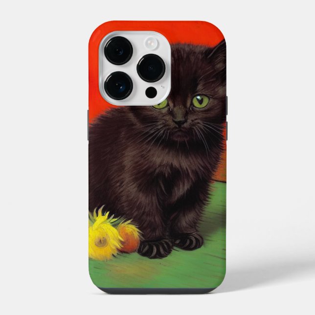Coque iPhone Van Gogh Style Chat noir (Verso)