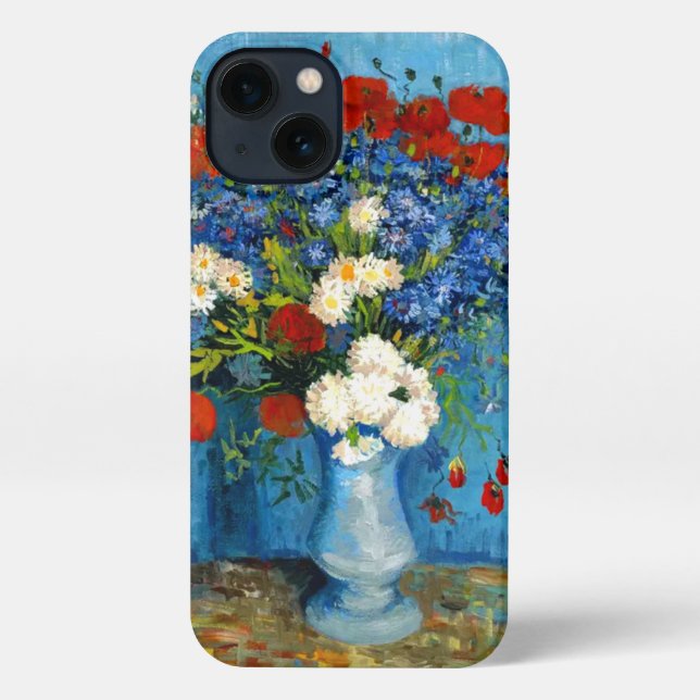 Coque iPhone Van Gogh Vase avec Cornflowers et Poppies (Verso)
