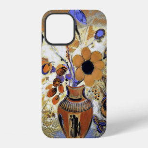 Coque iPhone 12 Vase étrusque avec fleurs, Redon