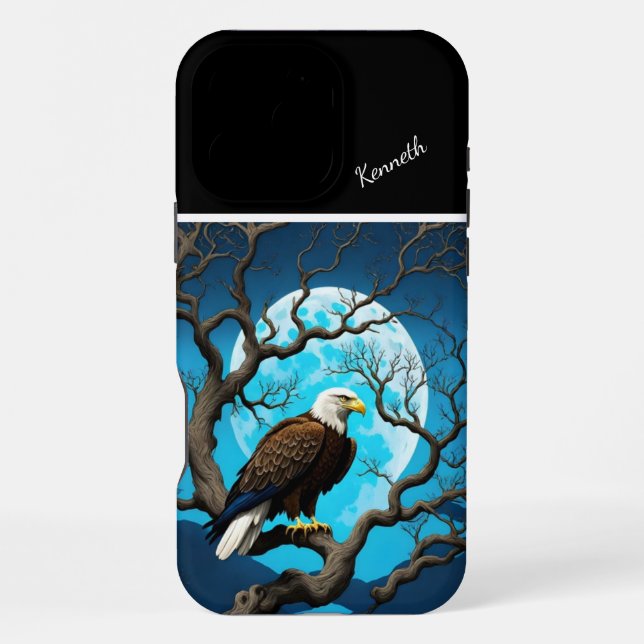 Coque iPhone Veille de lune de l'aigle (Verso)