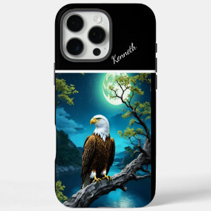 Coque iPhone 16 Pro Max Veillée au clair de lune de l'aigle Majestic
