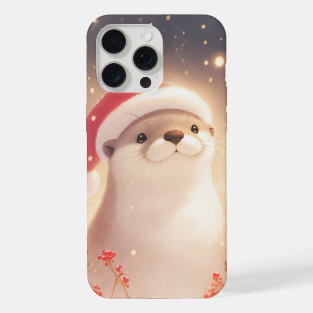 Coque iPhone Veillée de Noël douillette de loutre (Verso)