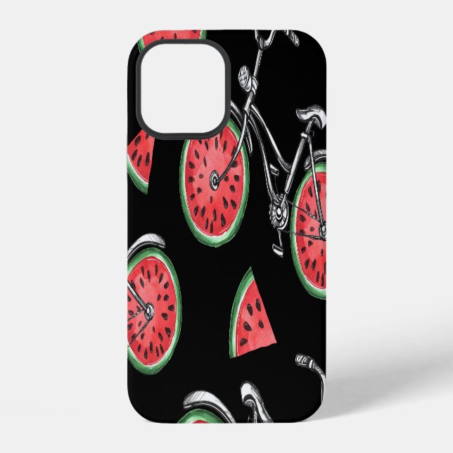Coque iPhone Vélos à roue de pastèque, motif d'été. (Verso)