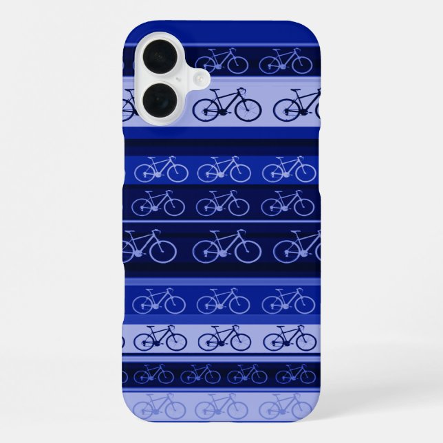 Coque iPhone Vélos bleus sur rayures (Verso)