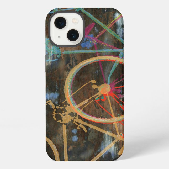 Coque iPhone vélos sur texture (Verso)