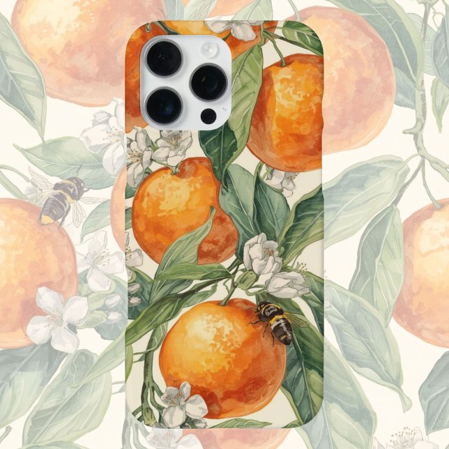 Coque iPhone Verger d'Orange – Fruit Citrus Dessiné à la Main  (Créateur téléchargé)