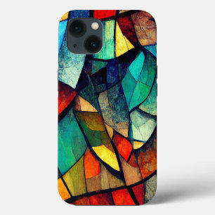 Etui iPhone 13 Verre coloré en verre coloré Abstraction