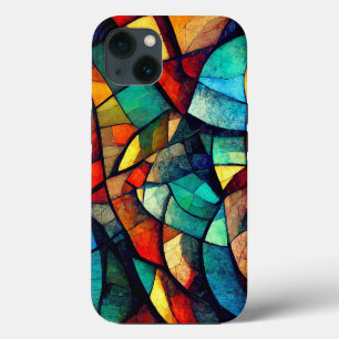 Etui iPhone 13 Verre coloré en verre coloré Abstraction
